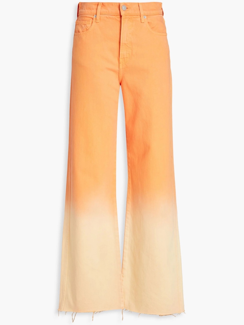 Veronica Beard Taylor Ombré Wide-Leg Jeans Orange Melon Dip Dye 27